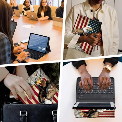 Vista 2 de Funda para Samsung Galaxy Tab A8 10.5 con teclado, fuerte sellado magnético desmontable Bluetooth teclado inalámbrico cubierta de cuero para Samsung