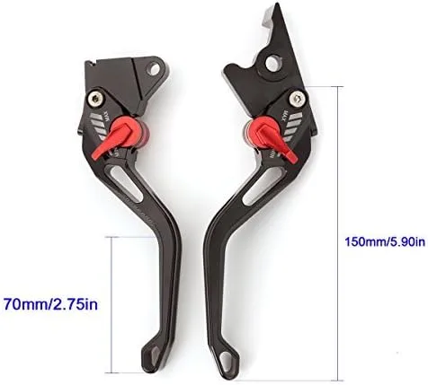 Vista 2 de FXCNC Palancas de embrague de freno ajustables cortas compatibles con Scrambler Cafe Racer 2017, HYPERMOTARD 939 SP 2018