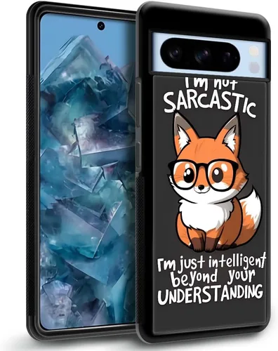 Vista 2 de CARLOCA Funda compatible con Google Pixel 8 Pro, bonitas fundas de Fox Wear para Google Pixel 8 Pro, diseño gráfico, a prueba de golpes