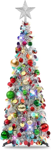 Vista 30 de N&T Nieting - Árbol de Navidad de oropel Negro