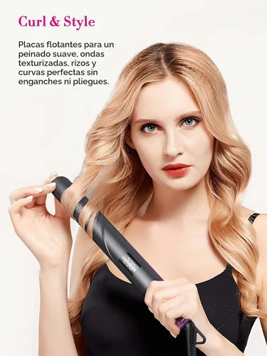 Vista 3 de LANDOT Plancha de pelo de 1 pulgada, cerámica iónica, doble voltaje