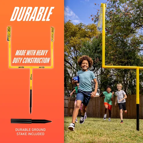Vista 3 de Franklin Sports - Poste de portería de fútbol americano de acero auténtico de 8.5' x 5.5' - Poste para niños - Juego de postes de portería de fútbol