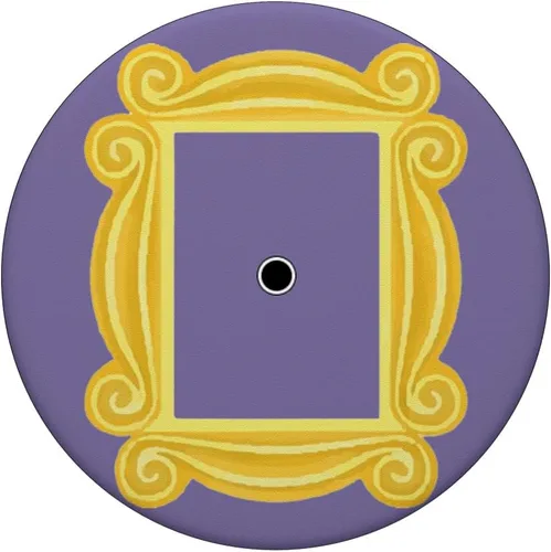 Vista 3 de Marco amarillo de puerta morada, mirilla, regalo divertido, PopSockets estándar PopGrip