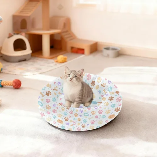 Vista 3 de Pet Dog Beds Relieve Stress Fluffy Cat Cave Bed for Small Size Pets Sleeping XS Dog Paws