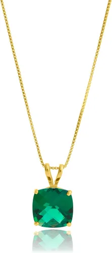 Vista 25 de MAX + STONE Cushion Cut Gemstone Necklace 8mm Solitaire Birthstone Necklace for Women Gemstone Pendant Necklaces with 18 inch Box Chain