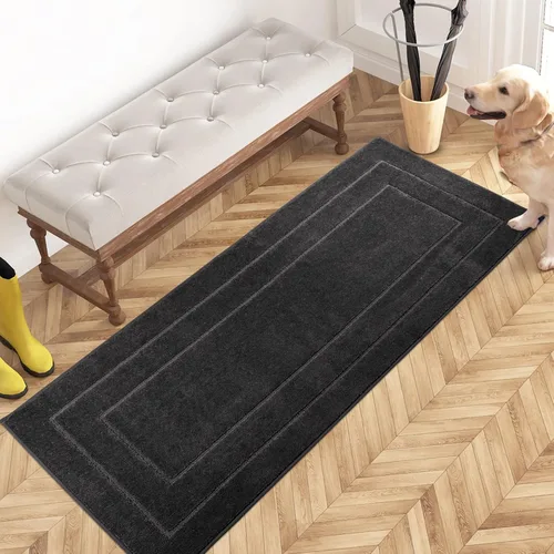 Vista 22 de PURRUGS Tapete para puerta que atrapa la suciedad, 20 x 31.5 pulgadas, antideslizante, lavable a máquina, tapete de entrada para perro, tapete
