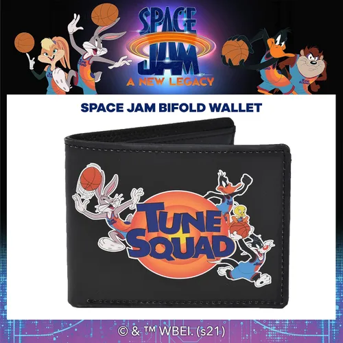 Vista 2 de Concept One Warner Bros Space Jam A New Legacy Tune Squad - Cartera plegable en una funda decorativa de hojalata, multicolor, Multi, Warner Bros