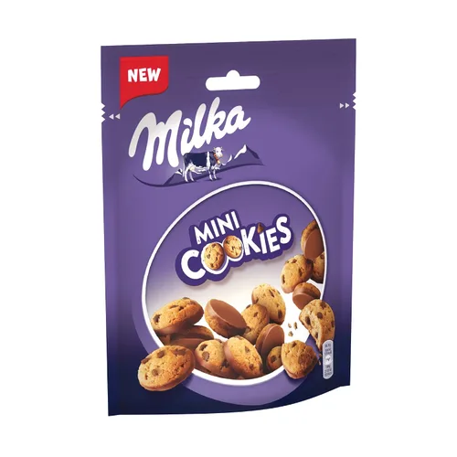Vista 5 de Milka Mini galletas cubiertas con trozos de chocolate con leche alpino (importado), 3.88 oz