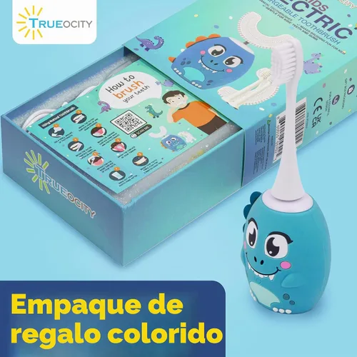 Vista 5 de Trueocity Cepillo de Dientes Eléctrico Automático en Forma de U para Niños, Cepillo de Dientes Automático Recargable para Niños Pequeños Cabezal
