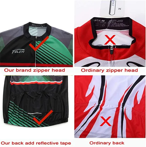 Vista 6 de Conjunto de camiseta de ciclismo para hombre, camiseta de manga corta, reflectante, secado rápido+pantalones cortos acolchados 5D, S-3XL