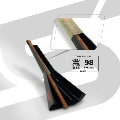 Vista 2 de RAW Cargador de cono compatible con tamaño King y 98 pre-rollos especiales Accesorio de carga de cono simple y eficiente para empacar prerolls