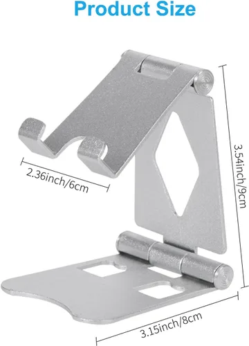 Vista 5 de Soporte ajustable de aluminio para teléfono celular para escritorio, compatible con iPhone 14, 13, 12, 11 Pro Max, Samsung, Huawei y todos
