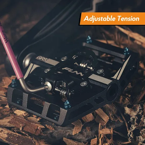 Vista 4 de Funn Mamba S MTB - Pedales sin clip de doble cara, pedales de bicicleta de montaña de plataforma compacta, compatibles con tacos SPD, pedales