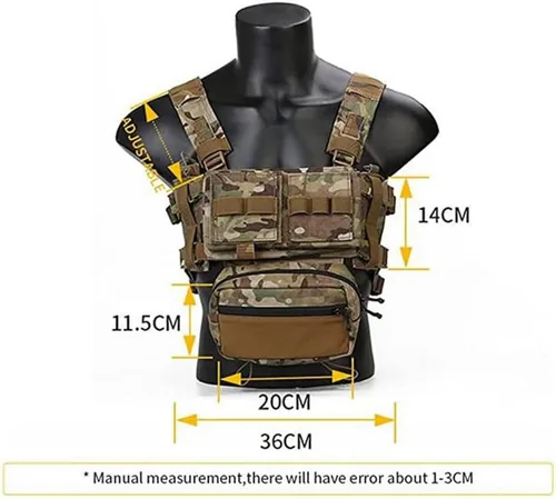 Vista 3 de EMERSONGEAR Tactical MK3 Pecho Rig Chaleco Ajustable Airsoft Molle Modular Micro Lucha Placa Portador Chaleco para Caza Hikng