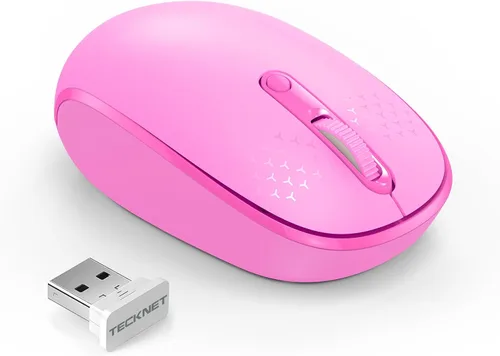 Vista 13 de Tecknet Mouse inalámbrico, mouse silencioso de 2.4 GHz con receptor USB, 4 botones, portátil, inalámbrico, para Chromebook, laptop, computadora Negro