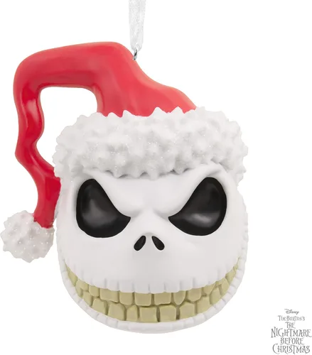 Vista 6 de Hallmark Disney Tim Burton's The Nightmare Before Christmas Jack Skellington Head - Adorno de Navidad, resina