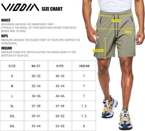 Vista 7 de Viodia Pantalones cortos de senderismo para hombre, elásticos, de secado rápido, ligeros, para hombre, pantalones cortos deportivos de pesca