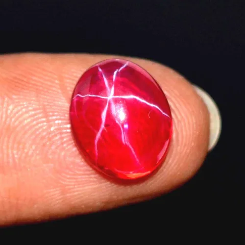 Vista 4 de GEMHUB Aproximadamente 500 quilates 6 rayos translúcidos rojos y rubí para anillo Piedra preciosa rojo