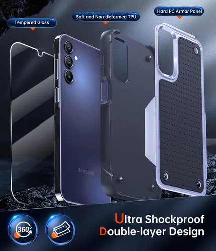 Vista 2 de LeYi Funda para Samsung Galaxy A15-5G: Funda para teléfono Galaxy A15 5G con protector de pantalla