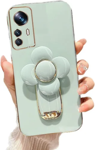 Vista 77 de Miagon - Funda con soporte para Xiaomi Redmi A1, galvanizado suave TPU protector delgado a prueba de golpes con molinete giratorio soporte de flores