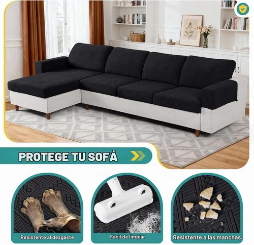 Vista 6 de Ruaozz Fundas de cojín para sofá seccional, fundas de cojín elásticas para sofá seccional, fundas de sofá lavables para muebles suaves