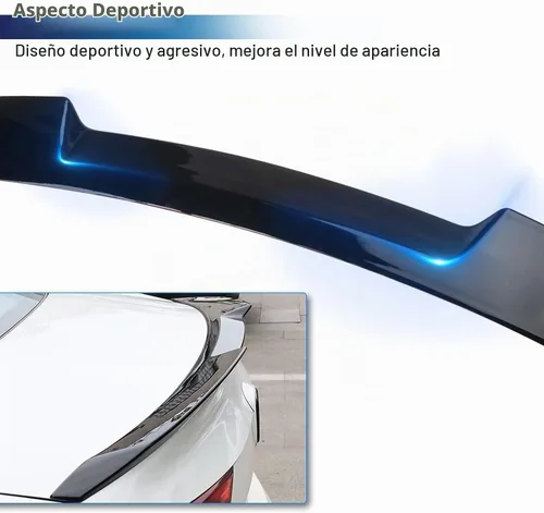 Vista 5 de Alerón para maletero compatible con Honda Accord 10ª generación 2018 2019 2020 2021, alerón para labio de maletero con plástico ABS para sedán de 4