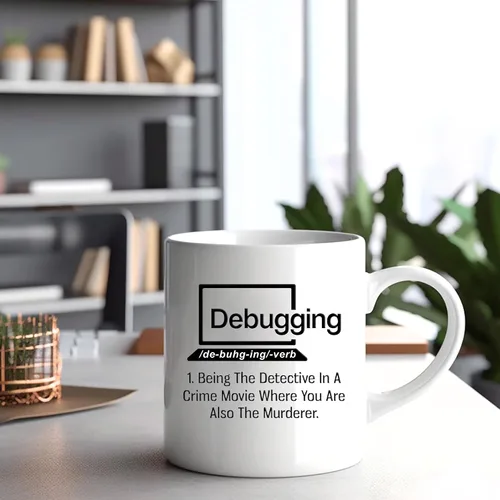 Vista 4 de Panvola Taza de café con cita divertida para programador, programación de computadoras, codificador, taza de cerámica (11 oz)