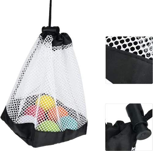 Vista 3 de Fydun Bolsa para sostener, bolsa de malla de nylon con cordón de 36 bolas titular de almacenamiento de red accesorio