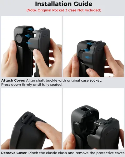 Vista 6 de TECHO Funda para DJI Osmo Pocket 3/Xtra Muse Accesorios, Compartimento de filtro dedicado, funciona con la cubierta original, protección completa