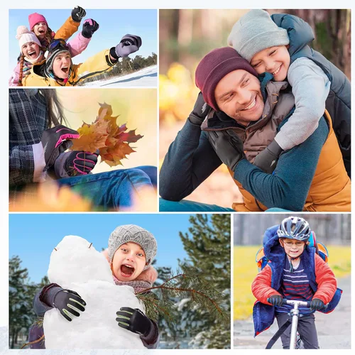 Vista 7 de SIMARI Guantes de invierno para niños, pantalla táctil, cálidos, térmicos, para correr, ciclismo, fútbol, rugby en clima frío, 106