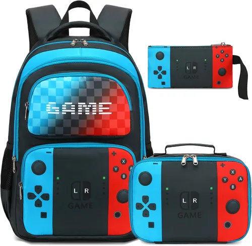 Vista 13 de Octsky - Juego de mochila escolar para niños y niñas con lonchera, Classic Lago Floral