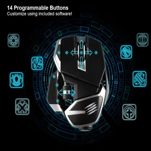 Vista 4 de Mad Catz The R.A.T. DWS - Ratón inalámbrico para juegos de modo dual Bluetooth 5.0 y 2.4G inalámbrico -16000 DPI - 14 botones programables - 2