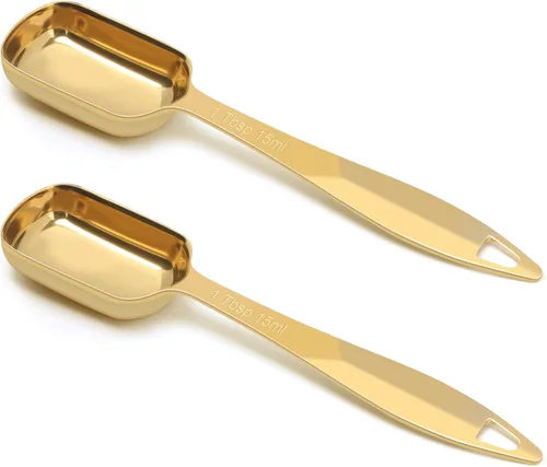 Vista 10 de 2 piezas de 1 cucharadita (0.2 onzas líquidas 1 cucharadita 1/3 cucharadas 5 cc 1/6 oz) cuchara medidora de acero inoxidable, cuchara
