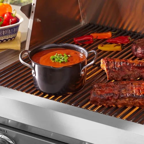 Vista 3 de Mr. Bar-B-Q 06101YNS - Olla para salsa y frijoles, color negro