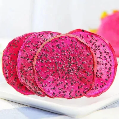 Vista 4 de Chips de fruta de dragón rojo seco 7.05oz Dulce crujiente Pitaya Snack, sin gluten Dehydrated Dragon Fruit Slices,No Sugar added,Soft and Chewy