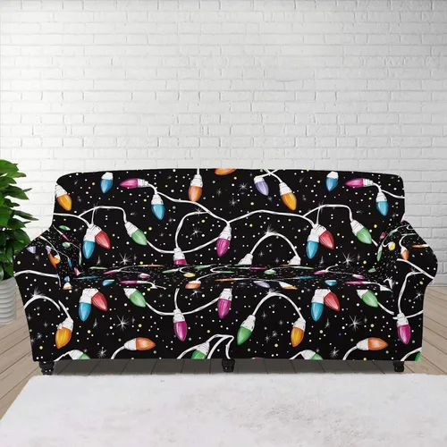 Vista 14 de Boatee Fundas de sofá de 1 pieza con diseño de copo de nieve azul, fundas elásticas para sofá, 1 cojín, protección de muebles, decoración para sala