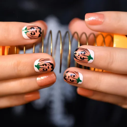 Vista 9 de ELEVENAIL Uñas postizas a presión de Navidad con purpurina azul oscuro, diseño de copo de nieve y diamantes de imitación de Navidad, longitud media