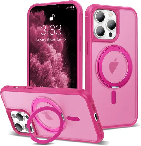 Vista 24 de Funda para iPhone 11 con soporte de anillo magnético giratorio de 360° [compatible con Mag-Safe] [Protección de grado militar] Funda translúcida