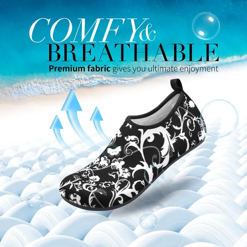 Vista 2 de Homitem Zapatos de agua para mujeres y hombres, calcetines acuáticos para natación, playa, piscina, río, sin cordones, de secado rápido