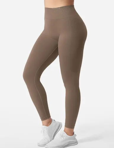Vista 2 de QOQ Leggings de entrenamiento para mujer, leggings sin costuras, para gimnasio, yoga, levantamiento de glúteos, pantalones de yoga
