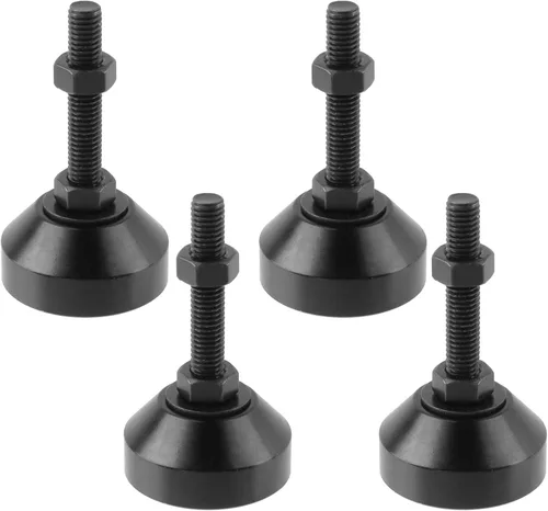 Vista 13 de Antrader 4pcs M8x50mm Ajustable Muebles Glides Antideslizante Nylon Reforzado Base Redonda 4.449 in Pie de nivelación