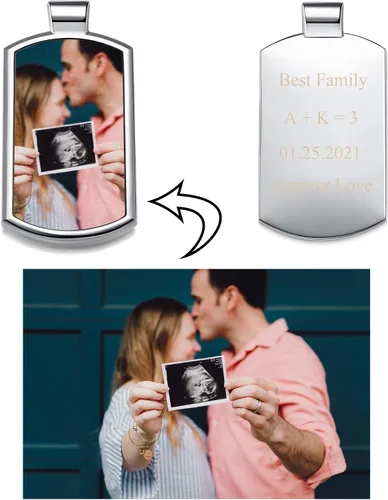 Vista 4 de AllerPierce Llavero personalizado personalizado con impresión de foto, llavero con imagen grabada, texto, regalos, Colgante rectangular