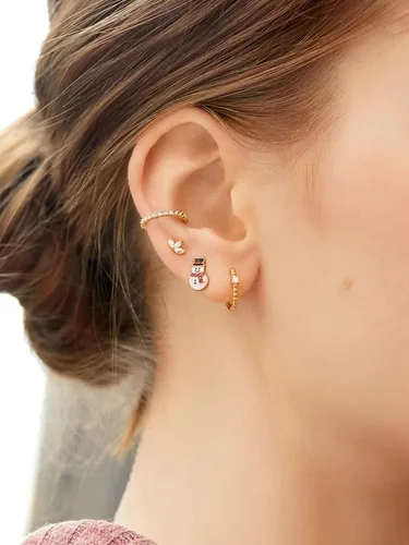 Vista 2 de Nuevos aretes de Halloween brillantes para mujeres y niñas, juego de aretes de Halloween, bonitos aretes de vacaciones, aretes de calabaza