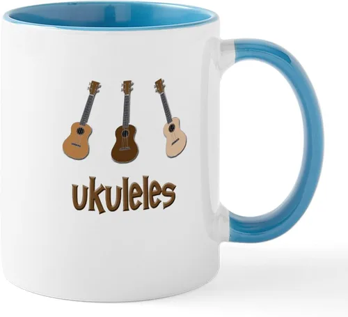 Vista 34 de CafePress Peace Love - Taza de café de cerámica para ukelele (11 oz (11.0 fl oz)