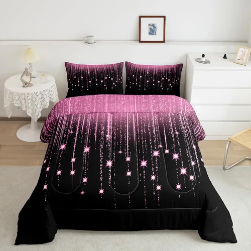 Vista 8 de Feelyou - Juego de edredón abstracto ombre, color azul y negro, juego de cama para adolescentes, para niños, mujeres y jóvenes, juego de edredón
