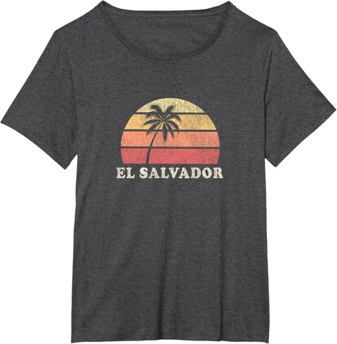 Vista 29 de El Salvador Vintage 70s Retro Throwback Design Camiseta, Azul