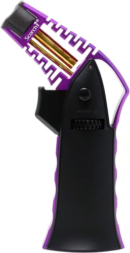 Vista 9 de Antorcha Scorch Torch de 6.75" de aluminio, ajustable, recargable con butano, fabricada con CNC, portátil, en caja de regalo (Rojo #1)