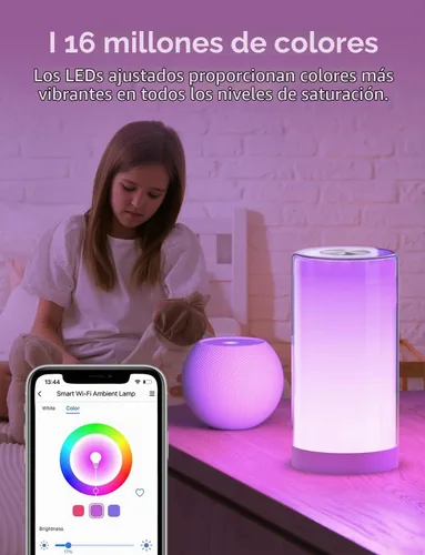Vista 9 de meross Lámpara de mesa inteligente, lámpara de noche, compatible con Apple HomeKit, Siri, Amazon Alexa y SmartThings, blanco sintonizable