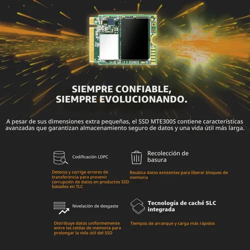 Vista 7 de Transcend MTE300S PCIe 2230 SSD de 256 GB, 2000 MB/s para Steam Deck, Surface Pro