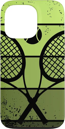 Vista 11 de Raqueta de jugador de tenis con cancha de pelota de tenis Vintage Retro Case para iPhone 17